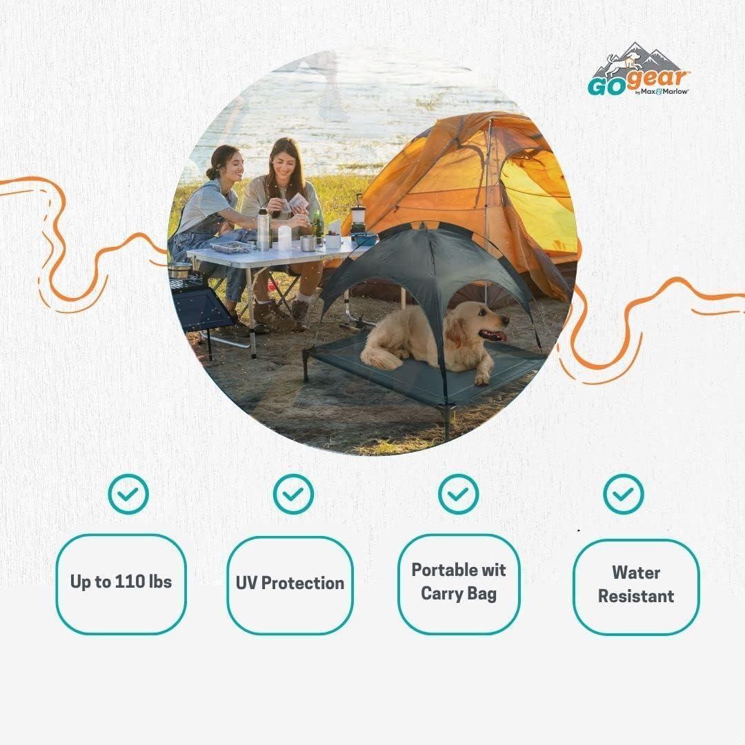 Outdoor Portable Grey Pet Dog Bed With Awning - Imagen 9