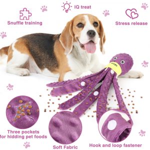 Dog Snuffle Toy Dog Plush Octopus Toys, Dog Puzzle Games Interactive Puppy Toys Chew Toys Slow Feeding Games