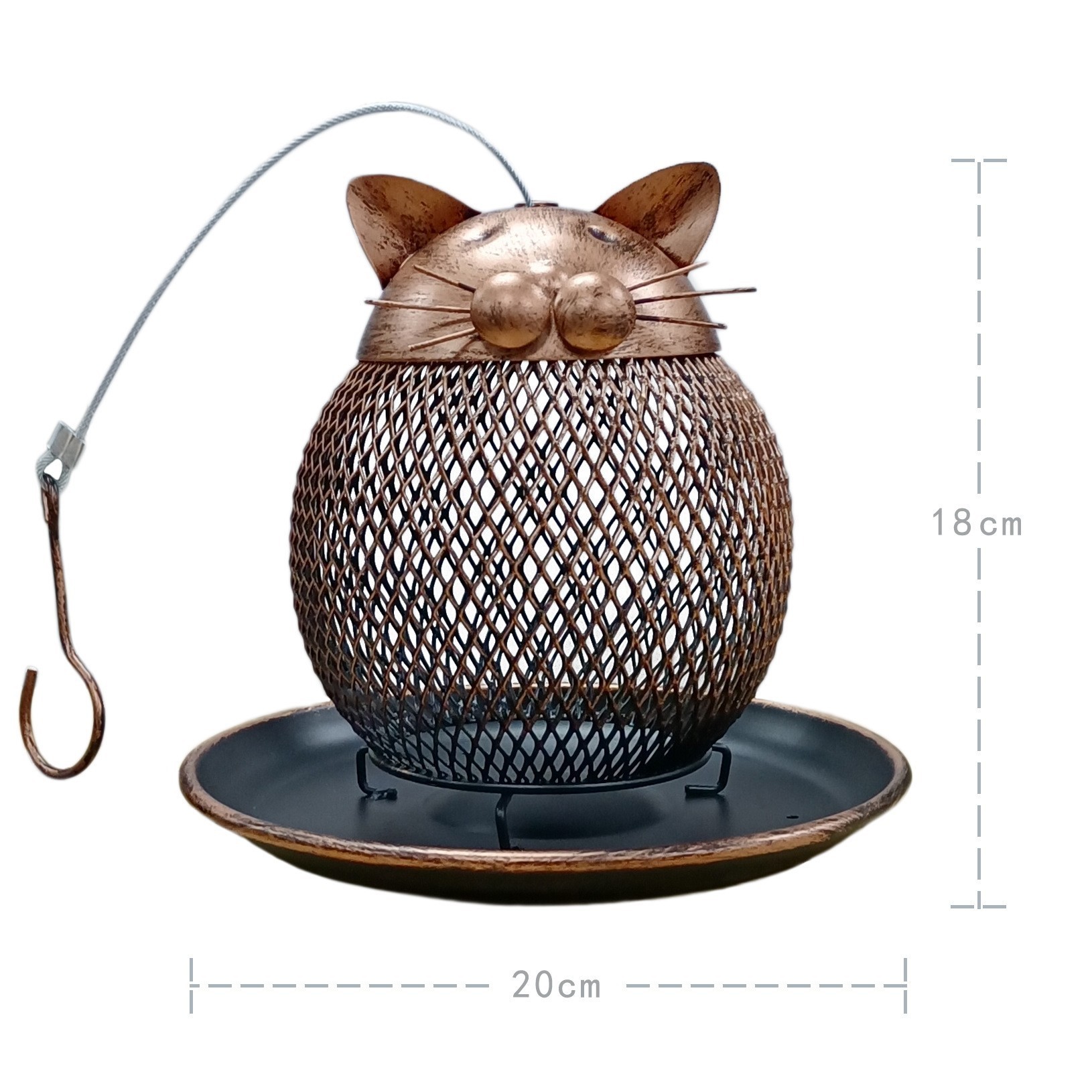 Cat Shaped Bird Feeder Cat Shaped Vintage Handmade Outdoor Decor Villa Garden Decoration Hanging Bird Outdoor Feeder - Imagen 4