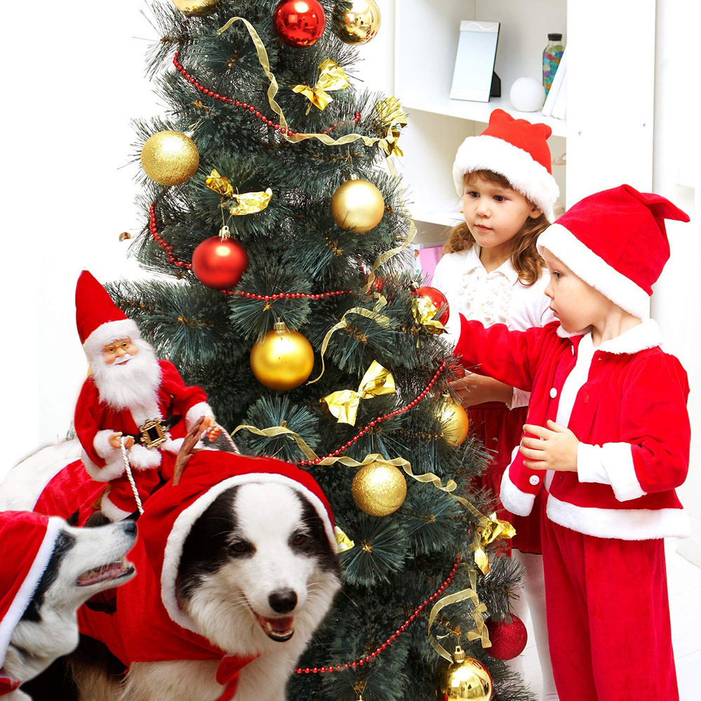 Dog Christmas Clothes Santa Claus Riding Deer - Imagen 7