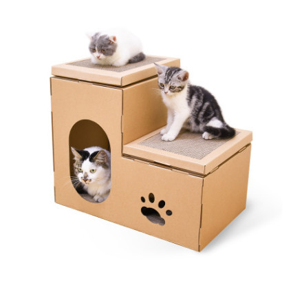 Cat House Double Ladder Cat Claw Disc Grinding Disc Free Catnip Toys - Imagen 5