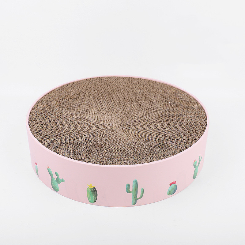 Cat Round Scratch Board Durable Cat Bed Toys Corrugated Paper Pad Scratching Cardboard for Kittens Medium Cats - Imagen 2