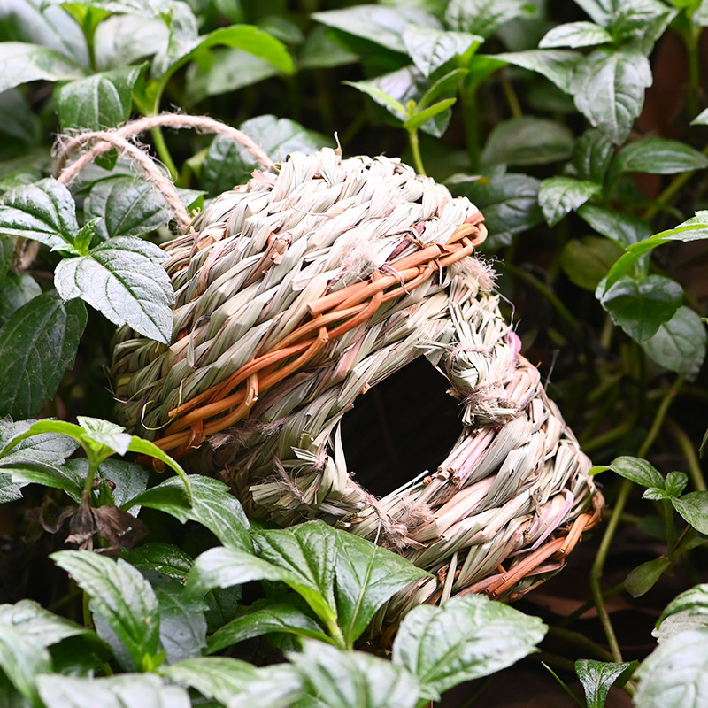 Creative Straw Birds Nest Handicraft Hand-Woven Straw Bird Cage - Imagen 3