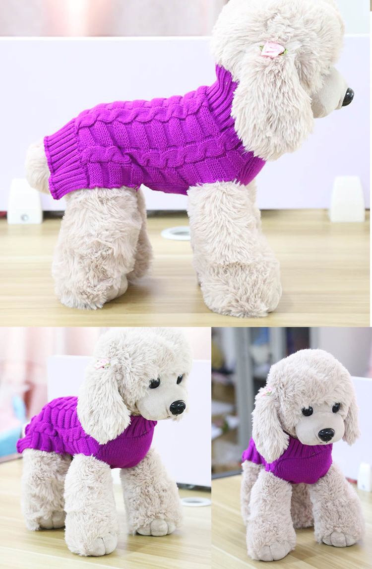 Cashmere Twisted Rope Pet Sweater, Dog Clothes, Pet Products - Imagen 9