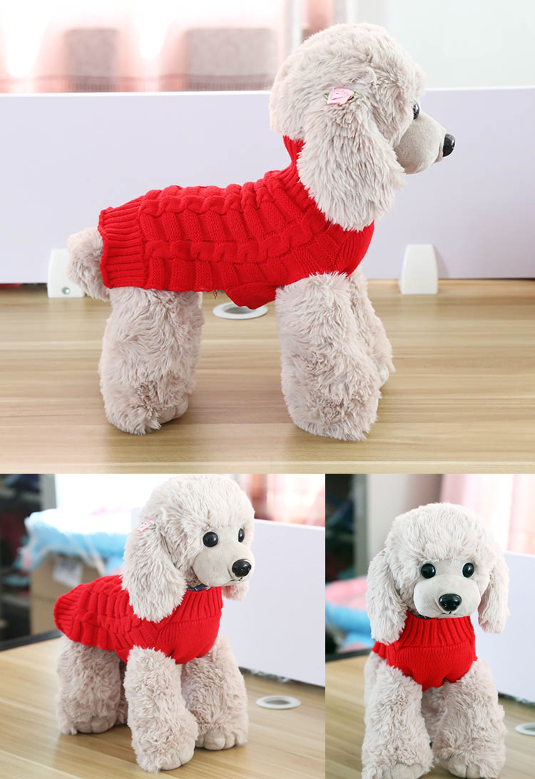 Cashmere Twisted Rope Pet Sweater, Dog Clothes, Pet Products - Imagen 2