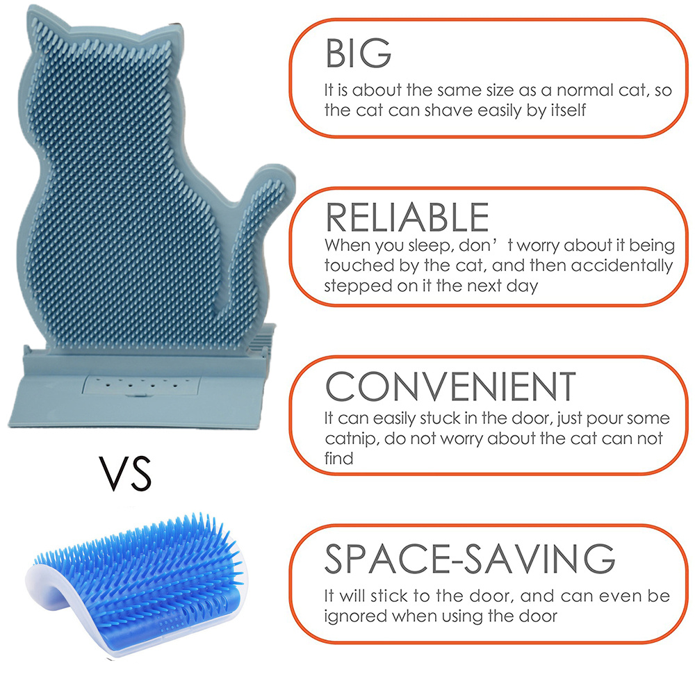 Cat Self Massage Brush Grooming Toy with Catnip Wall Corner Cat Self Groomer Shed Hair Removal Comb Cat Itching Brush Massage - Imagen 9