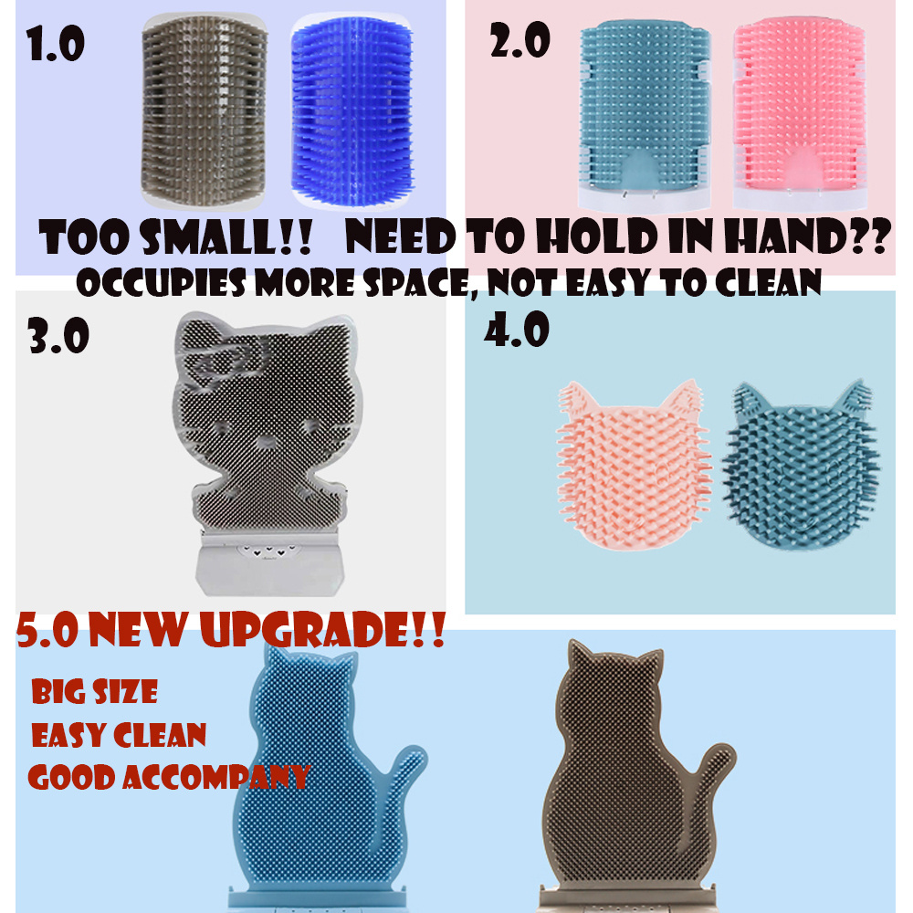Cat Self Massage Brush Grooming Toy with Catnip Wall Corner Cat Self Groomer Shed Hair Removal Comb Cat Itching Brush Massage - Imagen 4
