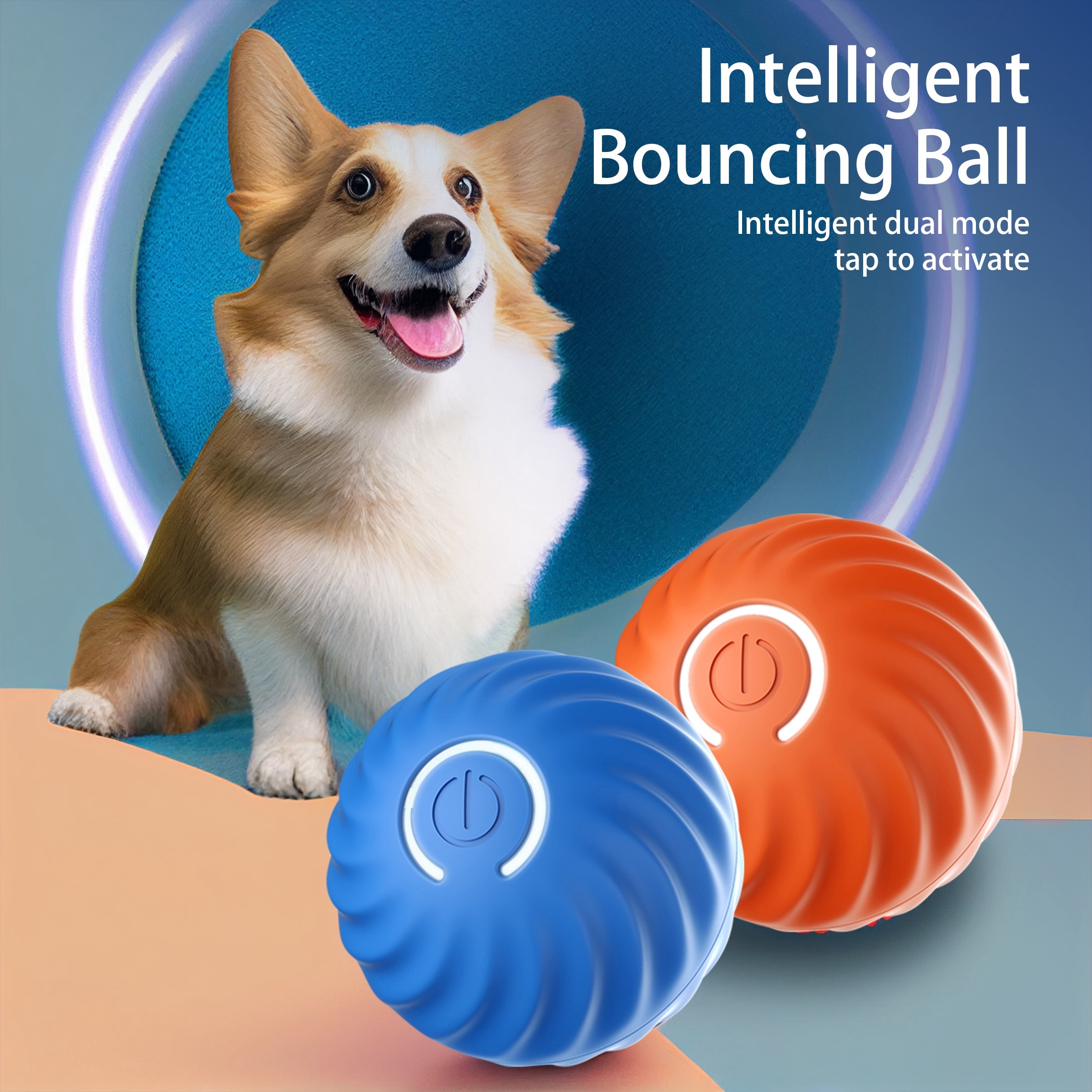 Interactive Bouncing Ball For Dogs,Automatic Smart Toy, Self-moving Rotating Stimulating Pet Entertainment, Noise-Reducing Urchin Cover,USB Rechargeable Dog Toy, Dog Electric Interactive Toy