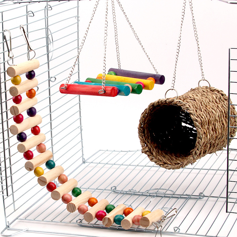 Rat parrot toy swing climbing ladder - Imagen 3