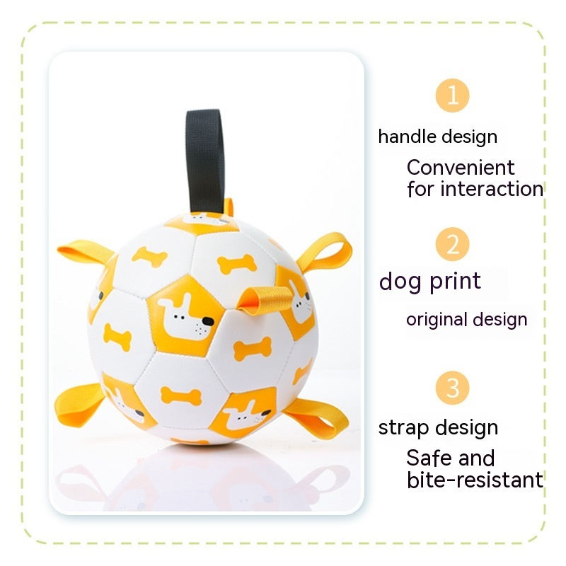 Dog Interactive Football Toys Children Soccer Dog Outdoor Training Balls Pet Sporty Bite Chew Teething Ball With Cute Printing - Imagen 4