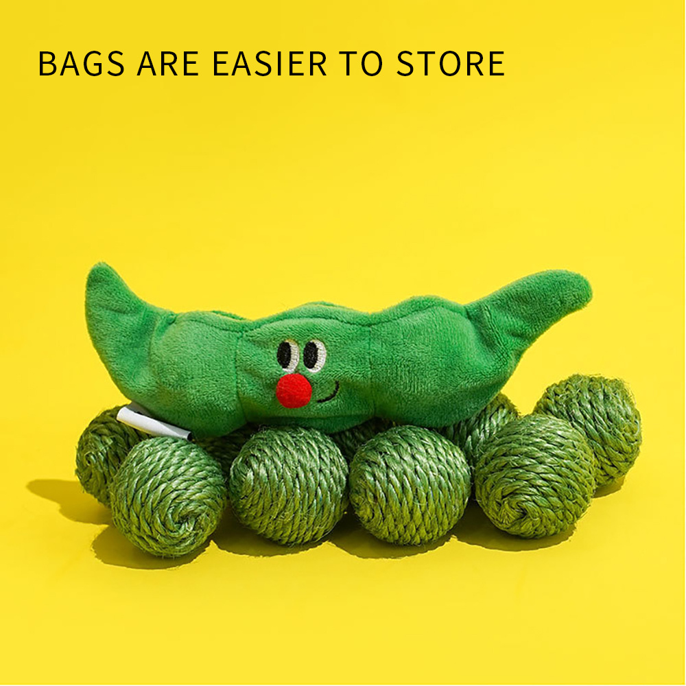 3PCS Cat Toy Balls, Interactive Pet Play Balls Sisal Rope Scratching Chew Ball Toy With Rustling Sound Pea Pod Storage For Indoor Kitten Training Hunting - Imagen 6