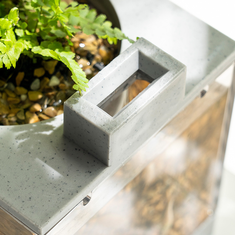 Pecera de Micro Paisaje con Filtro Silencioso y Flujo de Agua Creativo