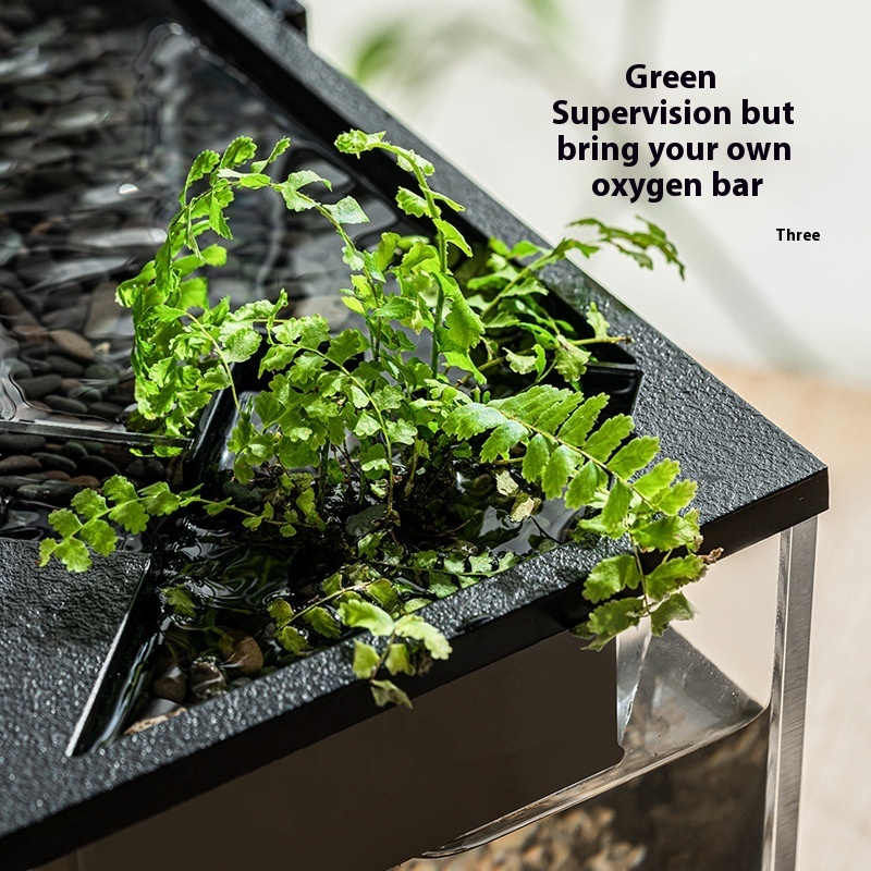 Acrylic Filter Circularly Heating Lighting Integrated Lazy Aquarium - Imagen 2