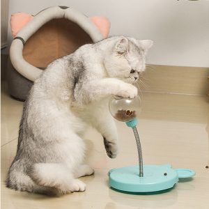 mascota Feeder gato juguete Pets Leaking Food Ball auto-Playing Tumbler Funny Swing Feeder Puzzle Toys Playing Training Dispenser Bowl
