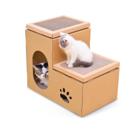 Cat House Double Ladder Cat Claw Disc Grinding Disc Free Catnip Toys - Imagen 2
