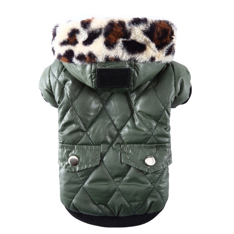 Cross-border pet supplies pet clothes dog clothes autumn and winter fur collar coat pet dog clothing - Imagen 8