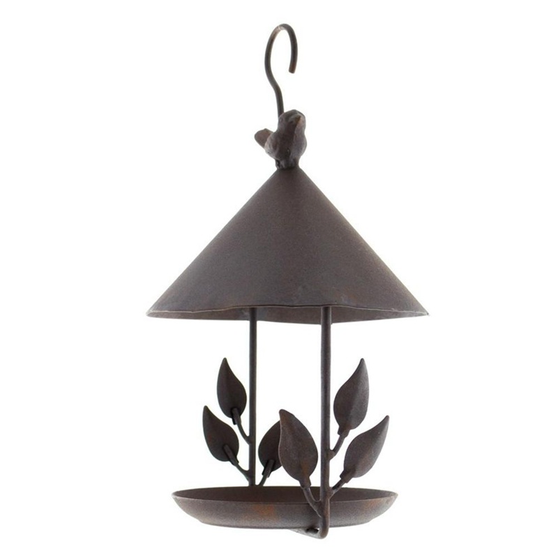 American made old wrought iron bird feeder - Imagen 9
