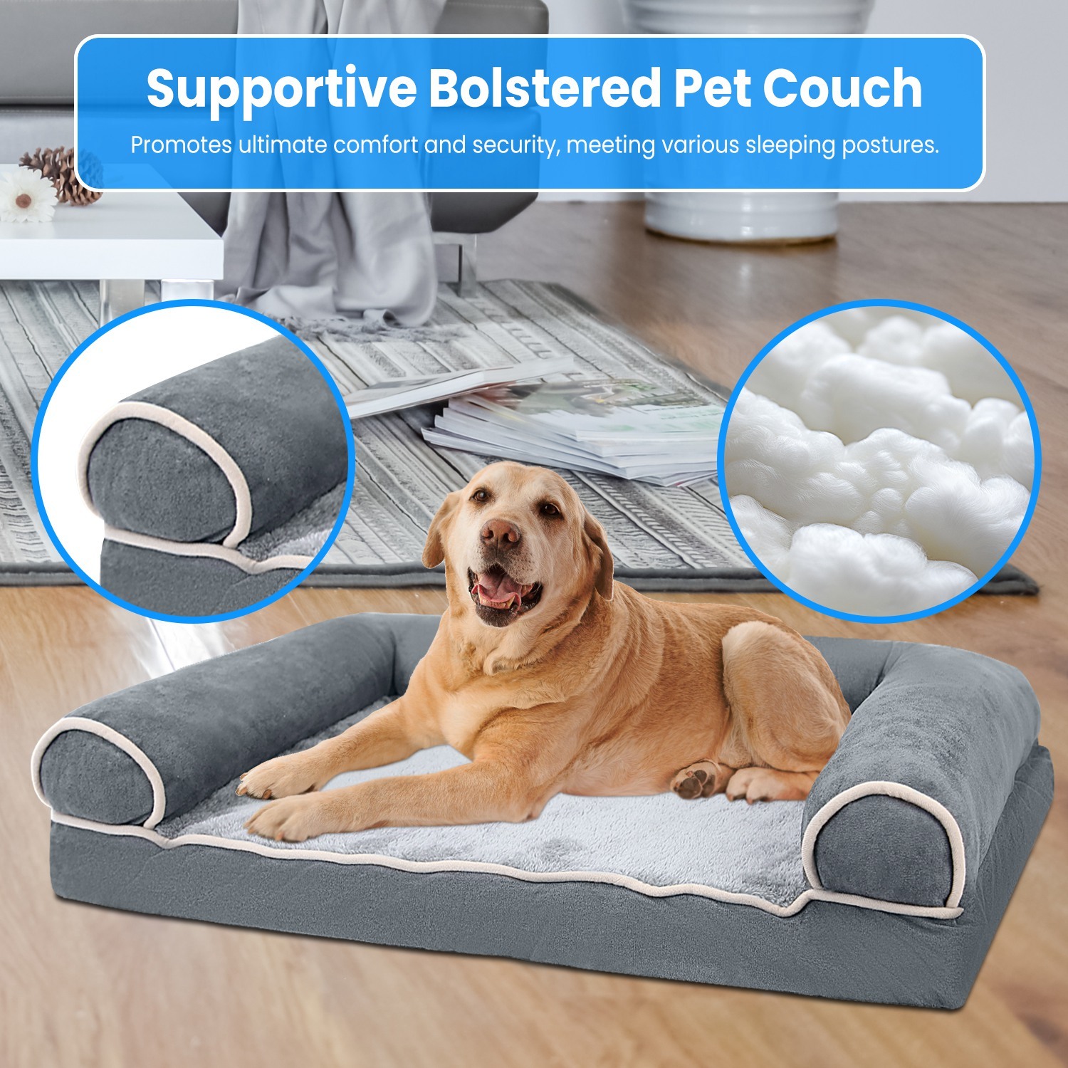 1Pc Dog Bed Pet Bed Sofa Dog Couch Pet Cushion Carpet Mattress With Washable And Removable Cover For Medium Large Dogs - Imagen 4