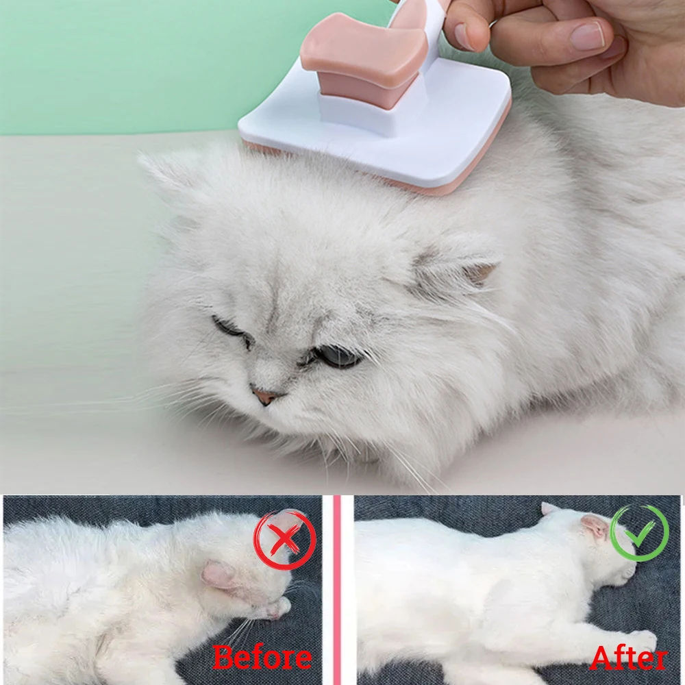 Self Cleaning Slicker Brush For Dogs, Cats Pets-One Click Cleaning Function-Gentle Effective Cat, Pet Dog Hair Remover-Dog Grooming Accessories For Small, Medium Large Dogs - Imagen 6