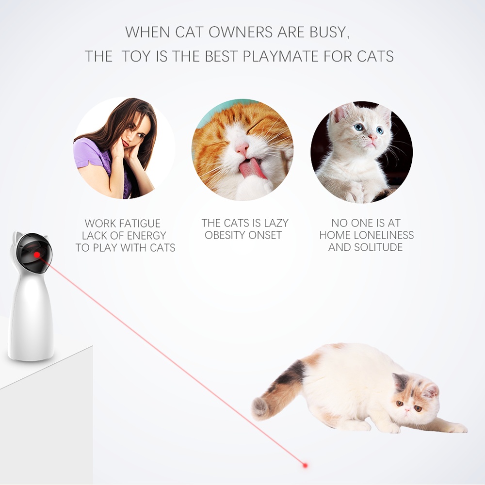 Creative Cat Pet LED Laser Funny Toy Smart Automatic Cat Exercise Training Entertaining Toy - Imagen 3