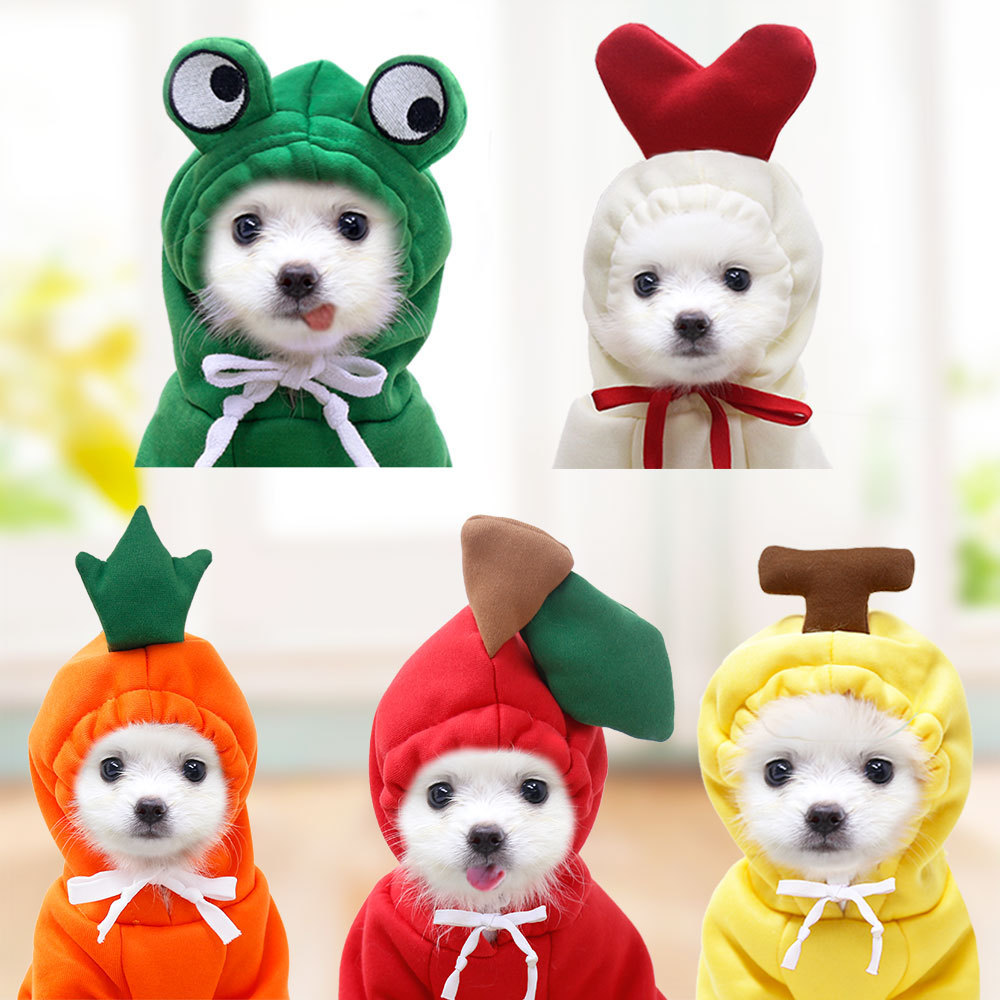 Cute Fruit Dog Clothes For Small Dogs Hoodies Winter Warm Fleece Pet Clothing Puppy Cat Costume Coat For French Chihuahua Outfit - Imagen 4