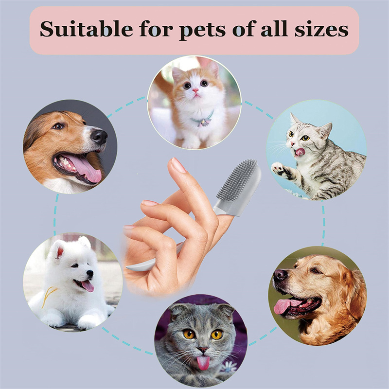 Dog Tooth Cleaning Brush Care Finger Wrap Cat Dog Oral Cleaning Toothbrush Tool Silicone Dog Cat Finger Toothbrush Supplies Pet Products - Imagen 2