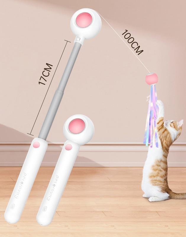 Juguete retráctil con láser para gatos – Varita con pelota interactiva - Imagen 8