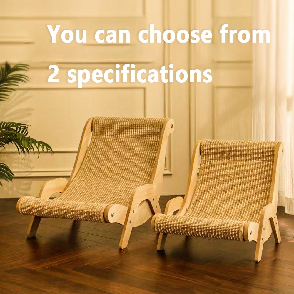 Natural Wood Durable Sisal Cat Hammock With Scratching Board - Multifunctional Indoor Cat Furniture, Ergonomic Lounger For Rest And Play, Scratch-Resistant And Wear-Resistant - Imagen 5