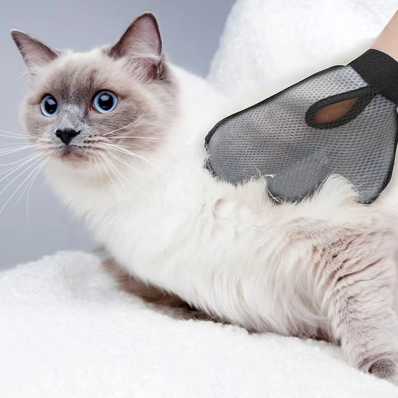 Cat Hair Removal Glove Pet Supplies Bath Massage Jerking Gloves Cat Dog Massage Bathing Cleaning Grooming Supplies Silicone Hair Sticking Removal Brush - Imagen 3