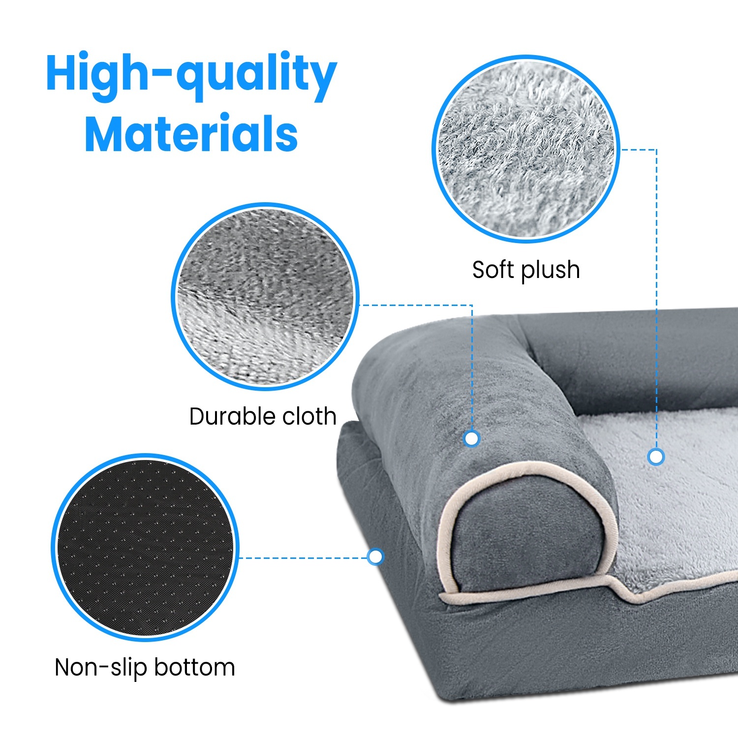 1Pc Dog Bed Pet Bed Sofa Dog Couch Pet Cushion Carpet Mattress With Washable And Removable Cover For Medium Large Dogs - Imagen 3