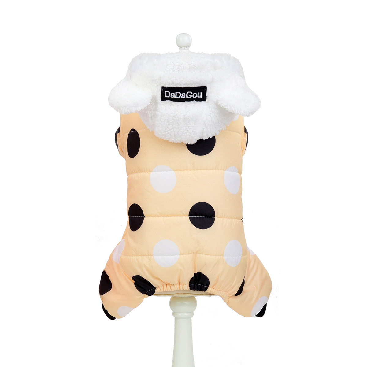 Warm big polka dot four-leg cotton coat - Imagen 10