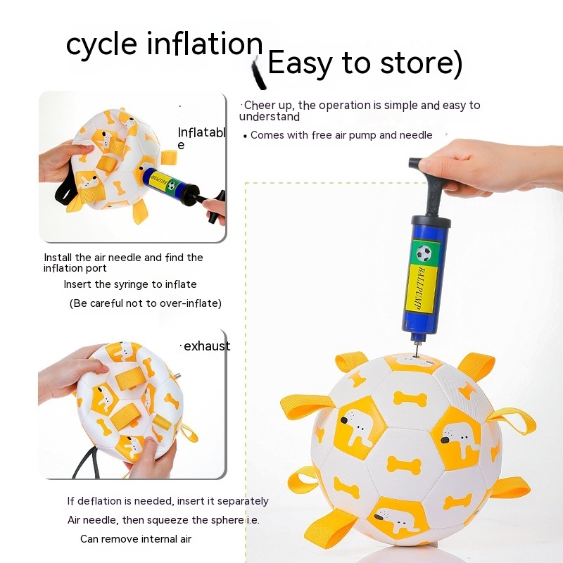 Dog Interactive Football Toys Children Soccer Dog Outdoor Training Balls Pet Sporty Bite Chew Teething Ball With Cute Printing - Imagen 3