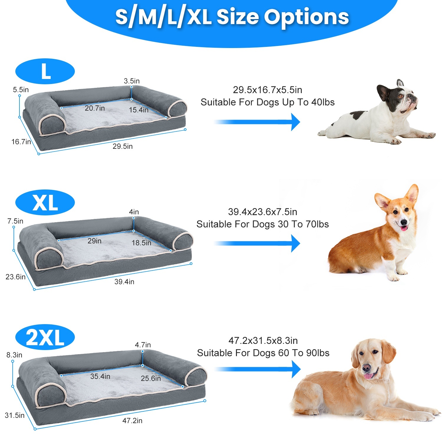 1Pc Dog Bed Pet Bed Sofa Dog Couch Pet Cushion Carpet Mattress With Washable And Removable Cover For Medium Large Dogs - Imagen 8