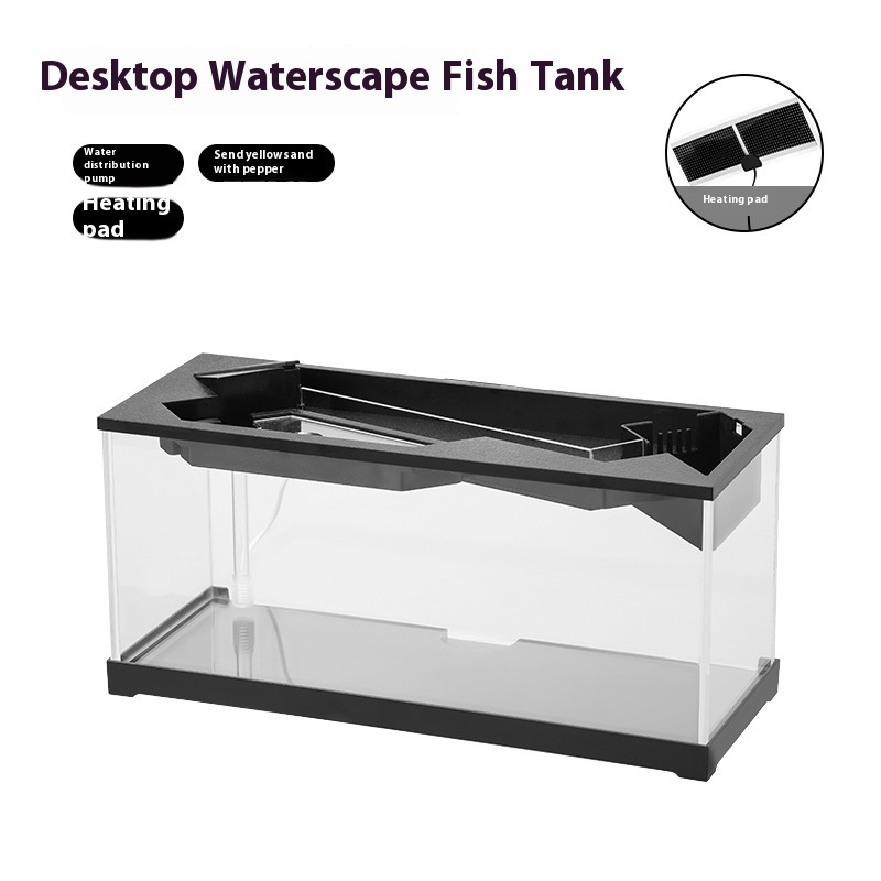 Acrylic Filter Circularly Heating Lighting Integrated Lazy Aquarium - Imagen 8