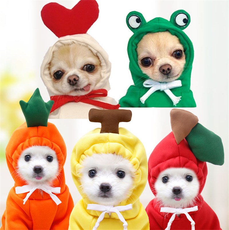 Cute Fruit Dog Clothes For Small Dogs Hoodies Winter Warm Fleece Pet Clothing Puppy Cat Costume Coat For French Chihuahua Outfit - Imagen 5