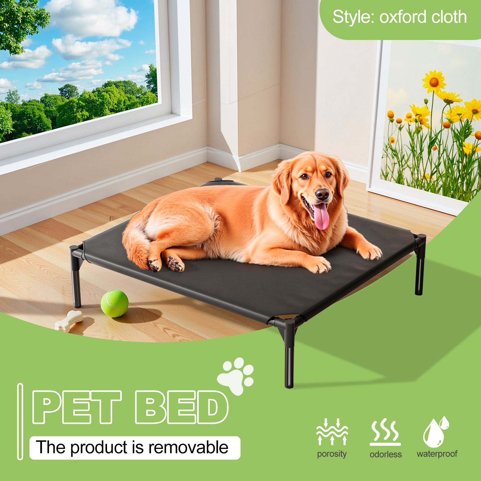 The Bi-material Pet Bed Is Of Your Choice,The Detachable Design Of The Oxford Cloth And Breathable Mesh Pet Bed Combines The Characteristics Of Breathable, Waterproof And Odorless To Create A Comforta - Imagen 2