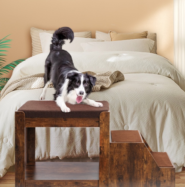 Pet Bunk Bed With Removable Step For Dogs And Cats, Multi-Level Bed Window Perch Seat Platform With Cushion And Cat Scratch Pad, Indoor Use - Imagen 6