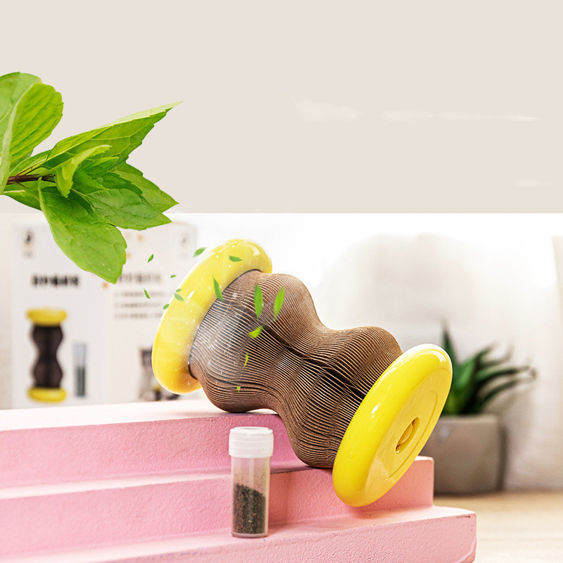 Pet Toy Magic Organ Corrugated Paper Wheel Cat Scratching Board Powder - Imagen 2