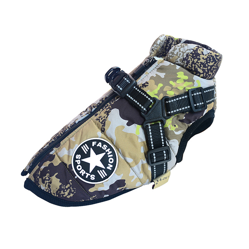 Dog Clothes Chest Back Integrated Cotton Vest Pet Cotton Clothes Winter Clothes - Imagen 10