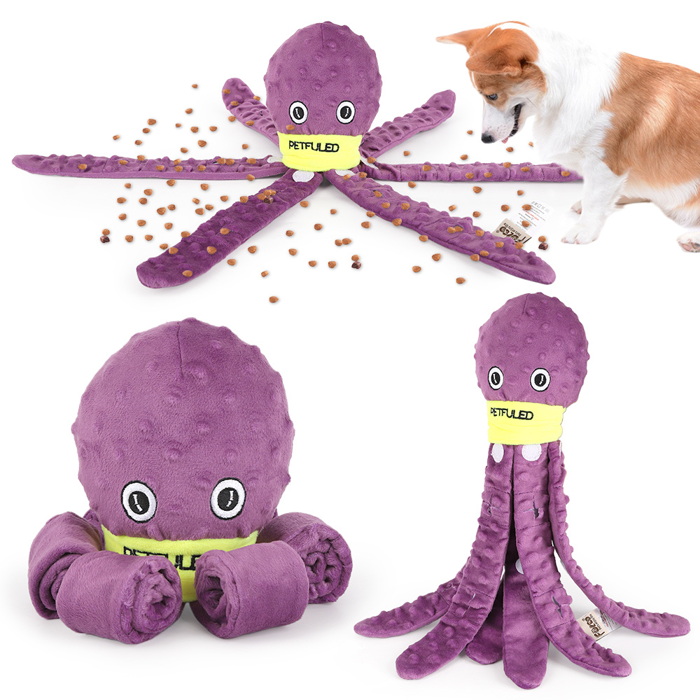 Dog Snuffle Toy Dog Plush Octopus Toys, Dog Puzzle Games Interactive Puppy Toys Chew Toys Slow Feeding Games - Imagen 4