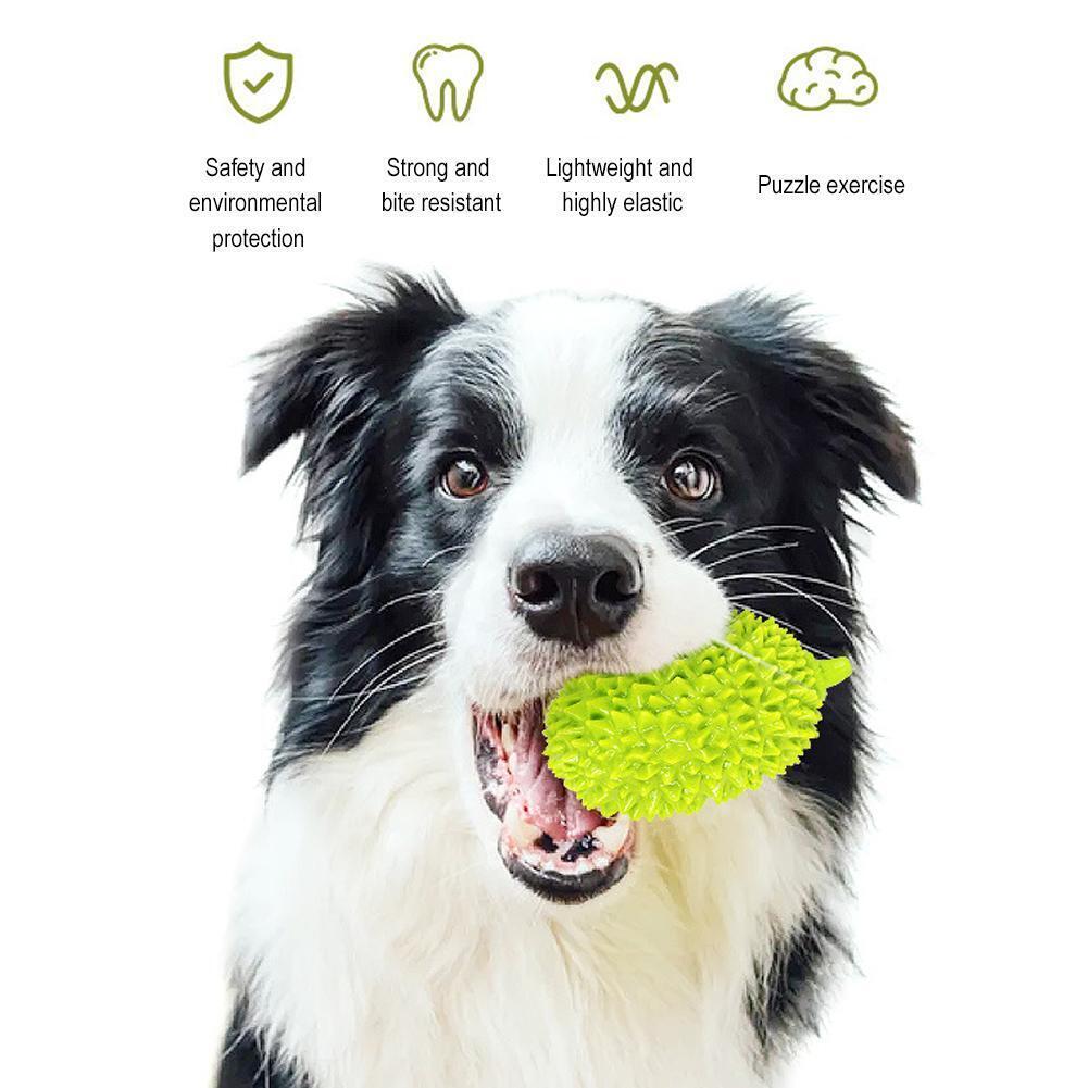Dog Toys Durian Chew Glue Ball Pet Chewing Toys Dog Tooth Grinding Stick Very Resistant To Biting Teeth Cleaning Balls Puppy Dog Pet Safety Chew Toys Bite-Resistant Puppy Shape Durable Durian - Imagen 6
