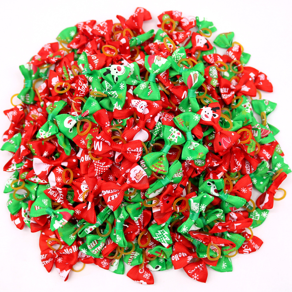 Christmas mascota Head Flower perro gato gato Bow Santa Claus