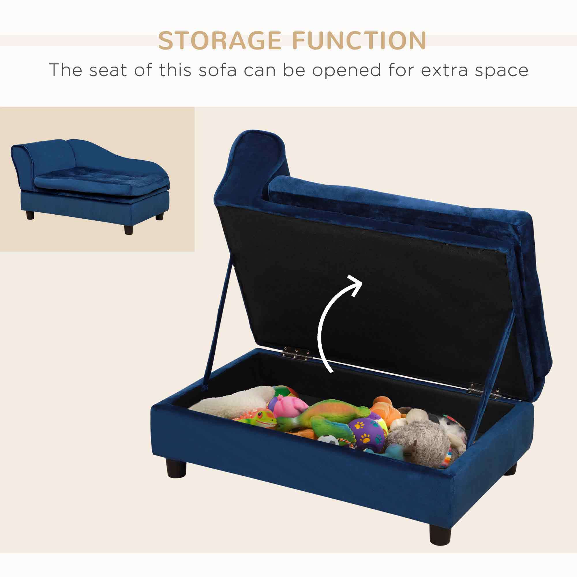 Luxury Small Dog Bed With Hidden Storage - Imagen 2