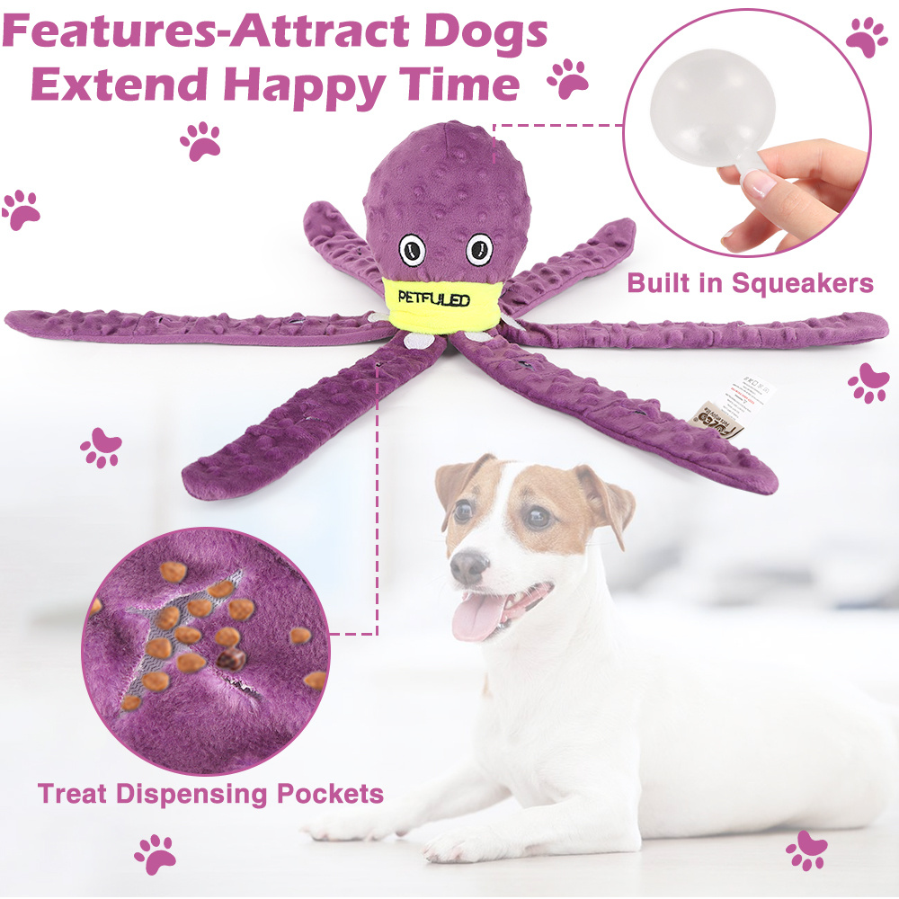 Dog Snuffle Toy Dog Plush Octopus Toys, Dog Puzzle Games Interactive Puppy Toys Chew Toys Slow Feeding Games - Imagen 5