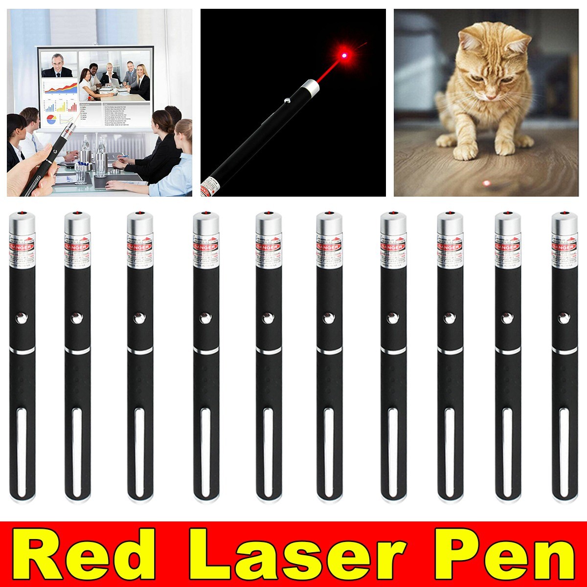 650nm Red Laser Pointer Pen Light Visible Single Beam AAA Lazer Torch 10PCS 9900 Miles Mini Small Teaching Pen Light Pet Toys