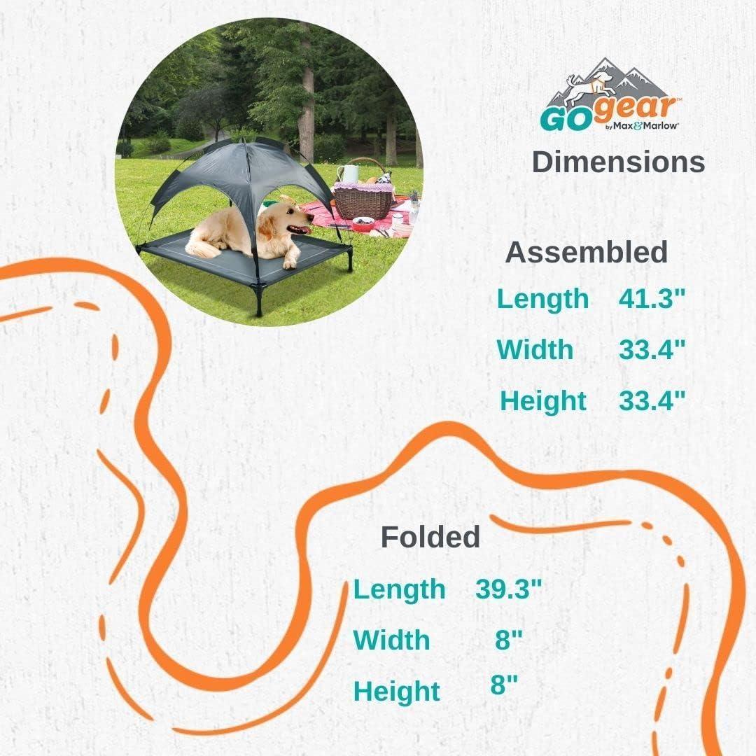 Outdoor Portable Grey Pet Dog Bed With Awning - Imagen 10