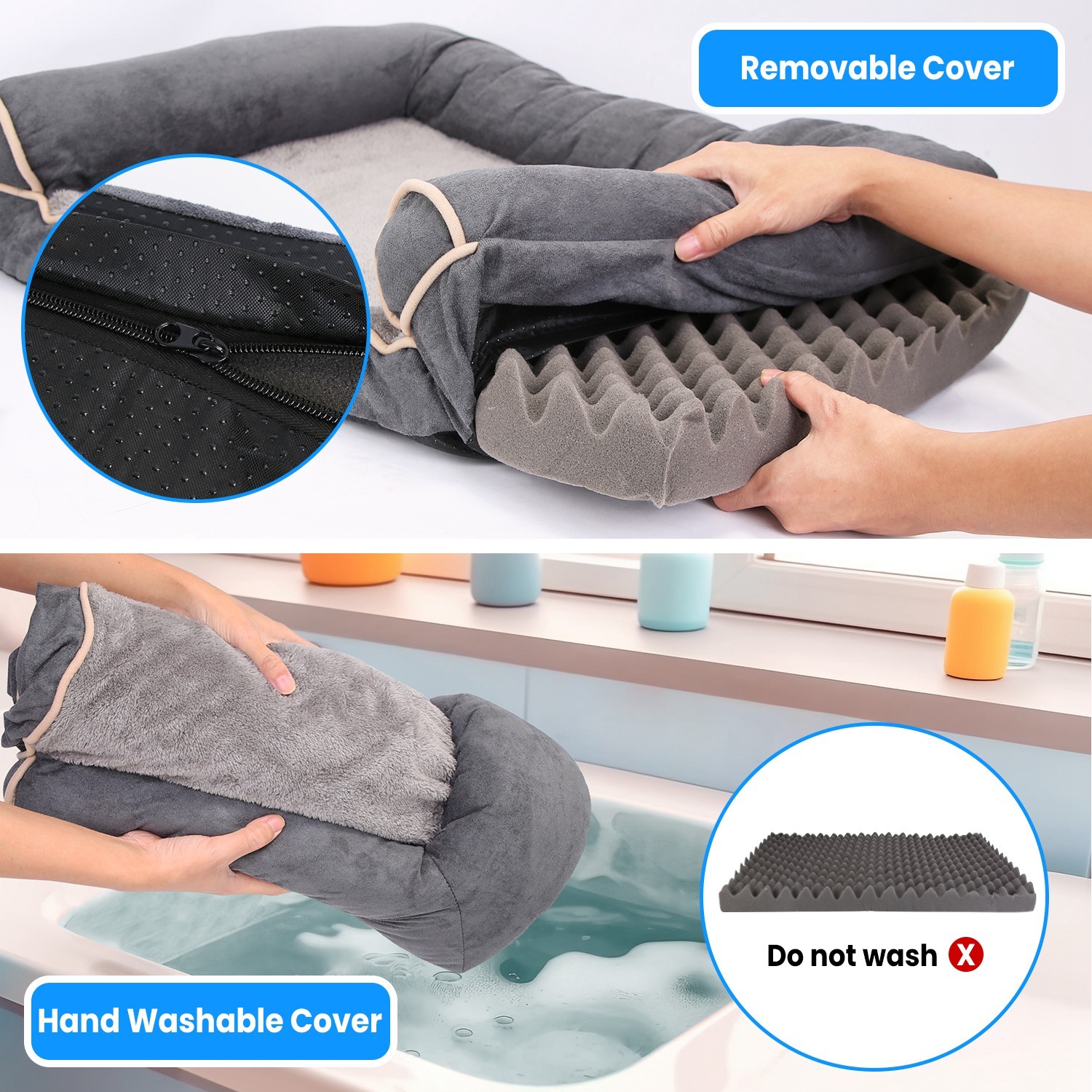 1Pc Dog Bed Pet Bed Sofa Dog Couch Pet Cushion Carpet Mattress With Washable And Removable Cover For Medium Large Dogs - Imagen 7