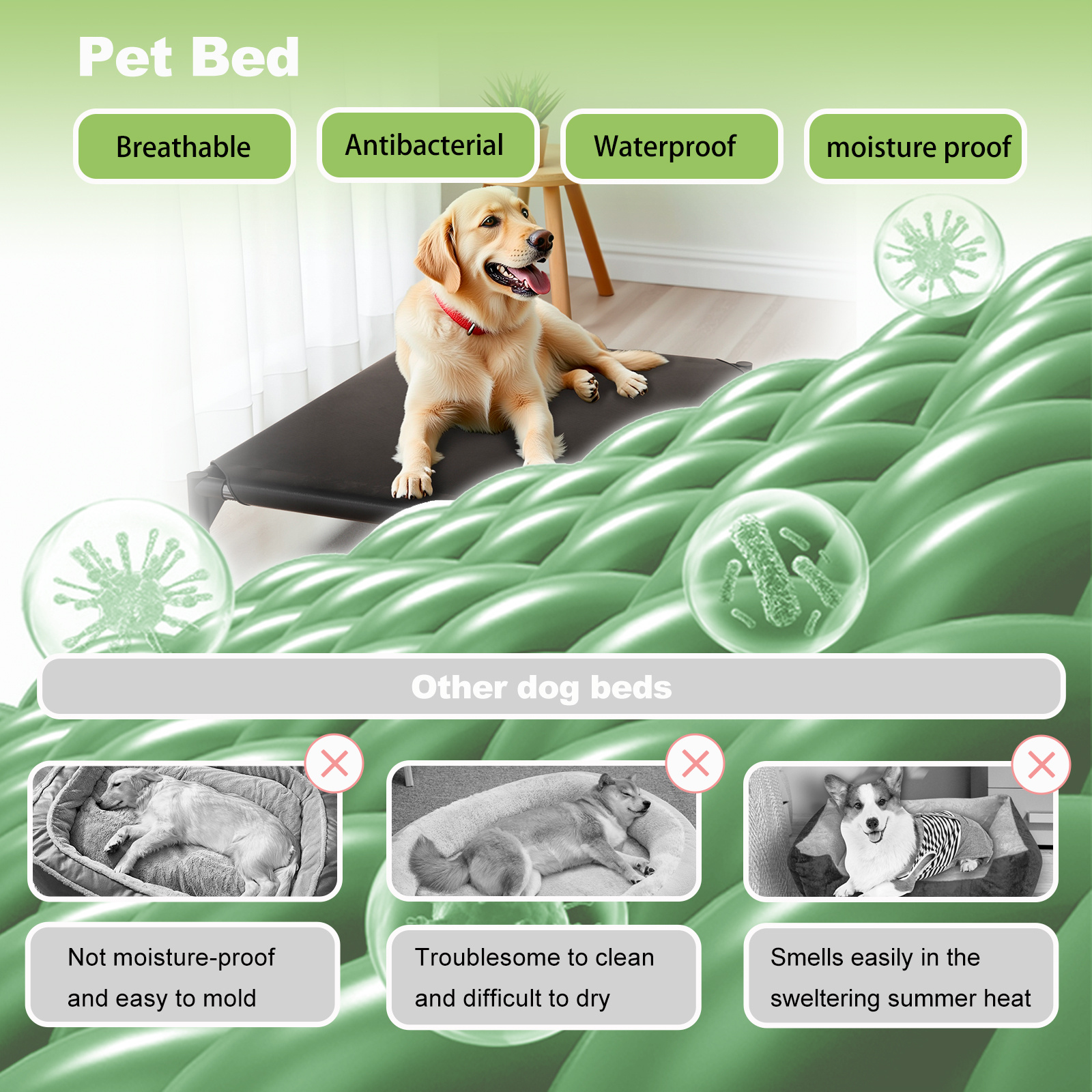 The Bi-material Pet Bed Is Of Your Choice,The Detachable Design Of The Oxford Cloth And Breathable Mesh Pet Bed Combines The Characteristics Of Breathable, Waterproof And Odorless To Create A Comforta - Imagen 5